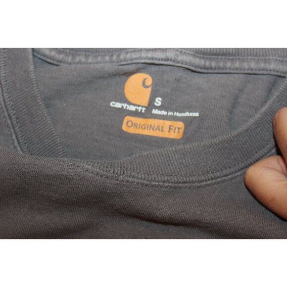 Carhartt Mens Gray Long Sleeve Pocket T-Shirt Size S 100% Cotton Casual Wear - Picture 6 of 9